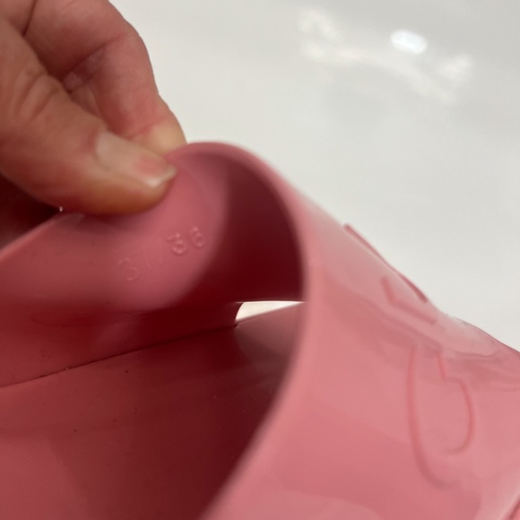 Y2K Gucci Ruber Gucci Logo Pink Plataform Slide Sandals Size 36 Made in Italy - Picture 7 of 8